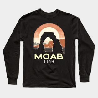 Vintage Delicate Arch Moab Utah Silhouette Long Sleeve T-Shirt